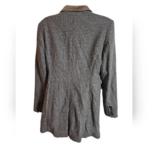 ROFA White Label Wool Tweed Blazer Velvet Collar Academia Mod Brown Size 10 - Picture 3 of 9